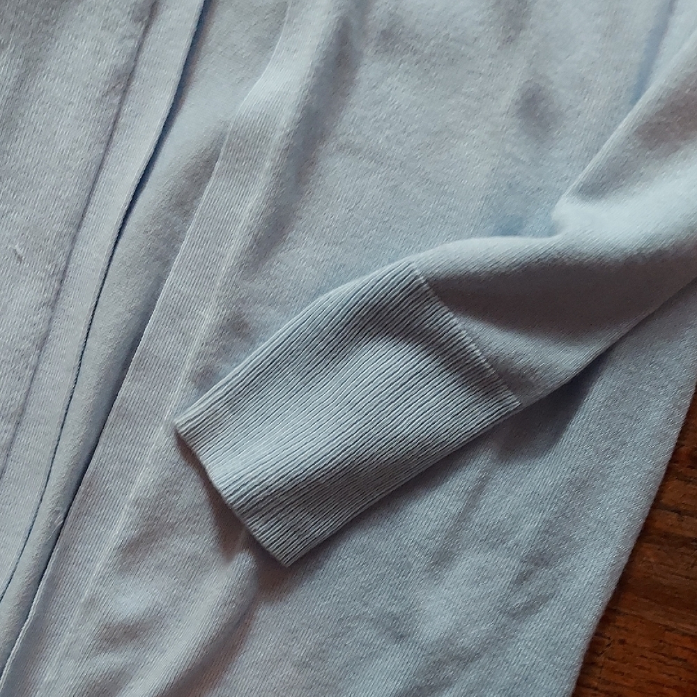 5 For $10 M&M  Women's Light Blue Cardigan Sweater - Picture 5 of 7